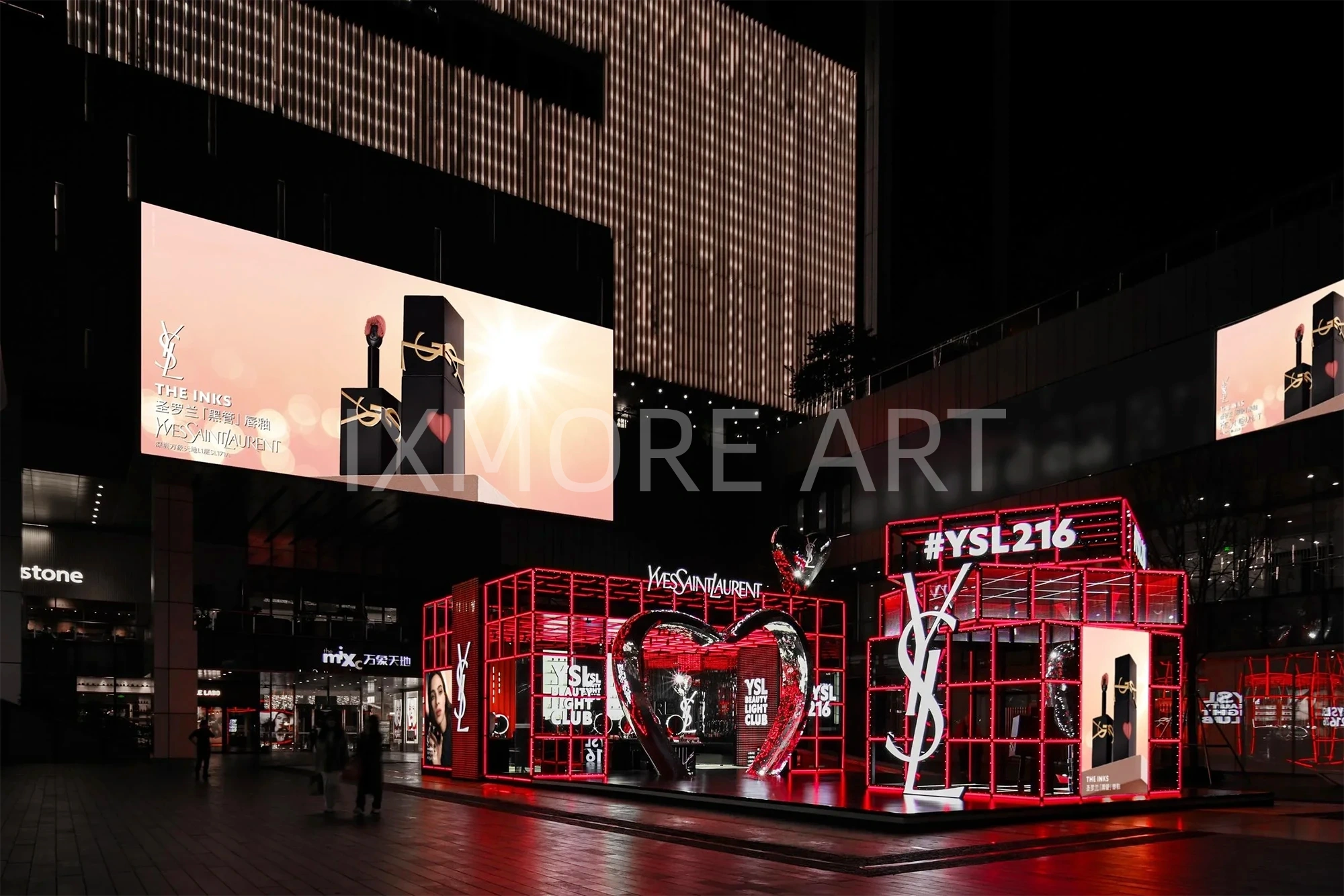 YSL brand event large-scale art installation custom – immersive marketing display prop factory production panoramic view（1）