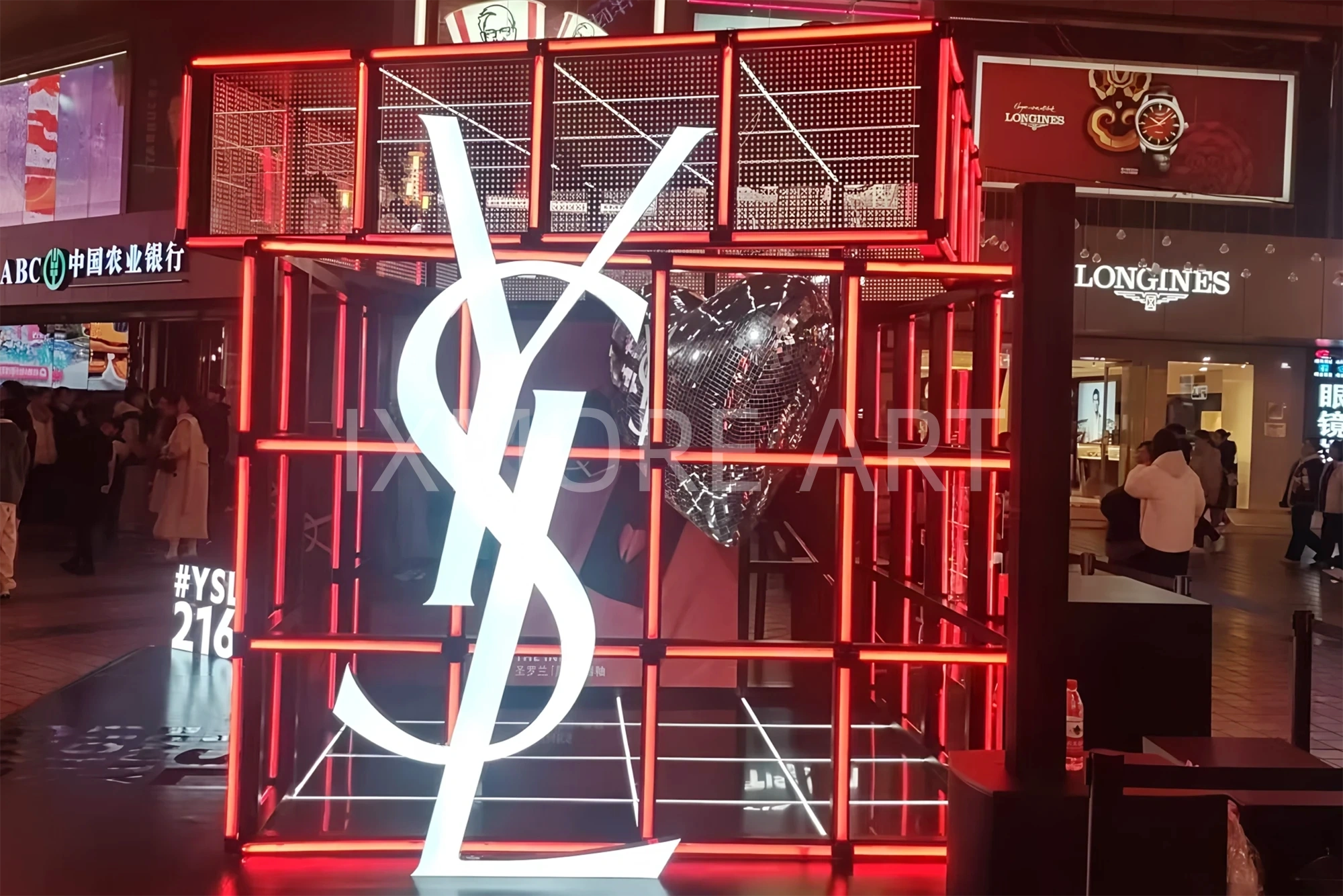 YSL brand event large-scale art installation custom – immersive marketing display prop factory production panoramic view（14）