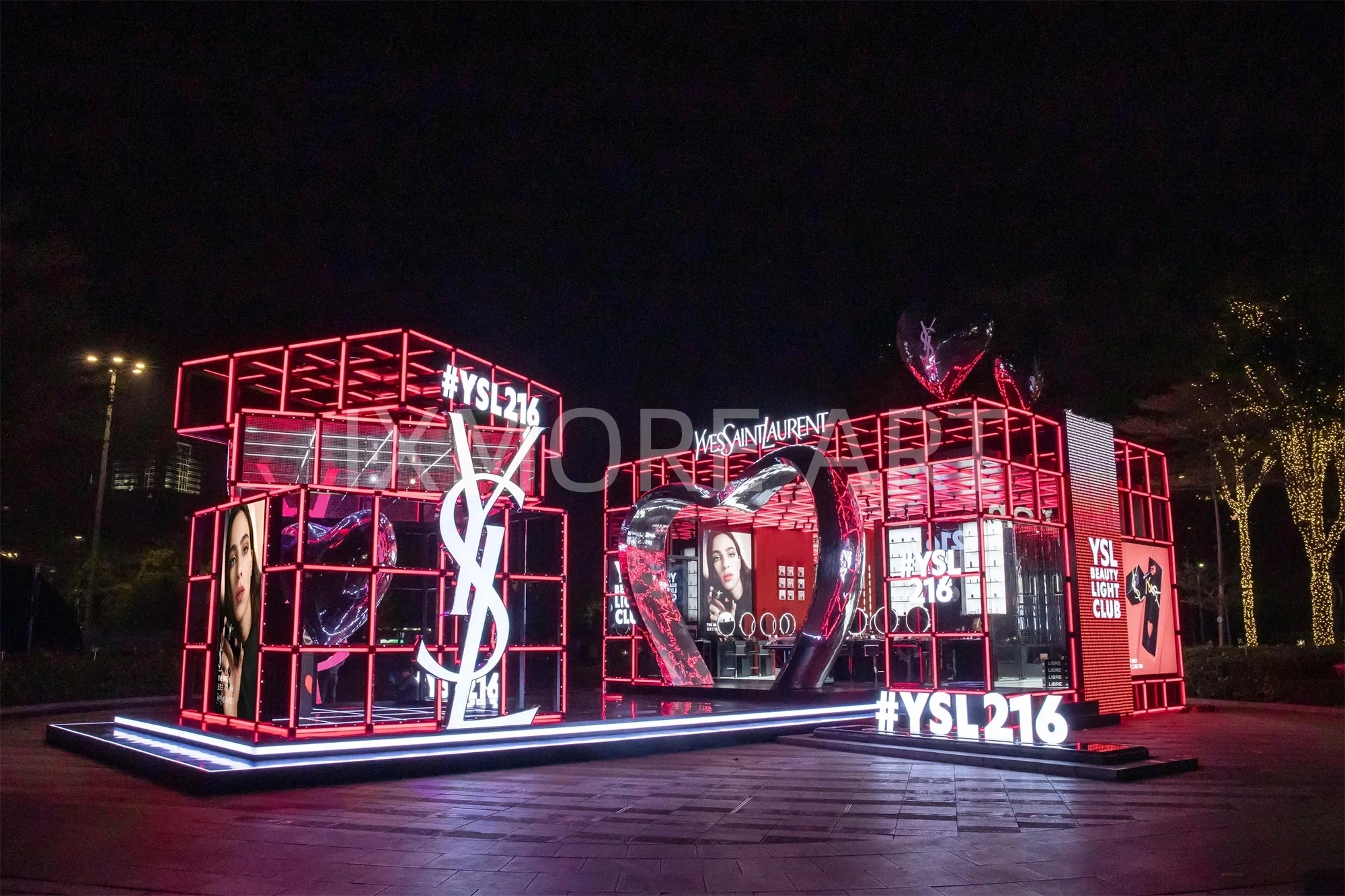 YSL brand event large-scale art installation custom – immersive marketing display prop factory production panoramic view（2）