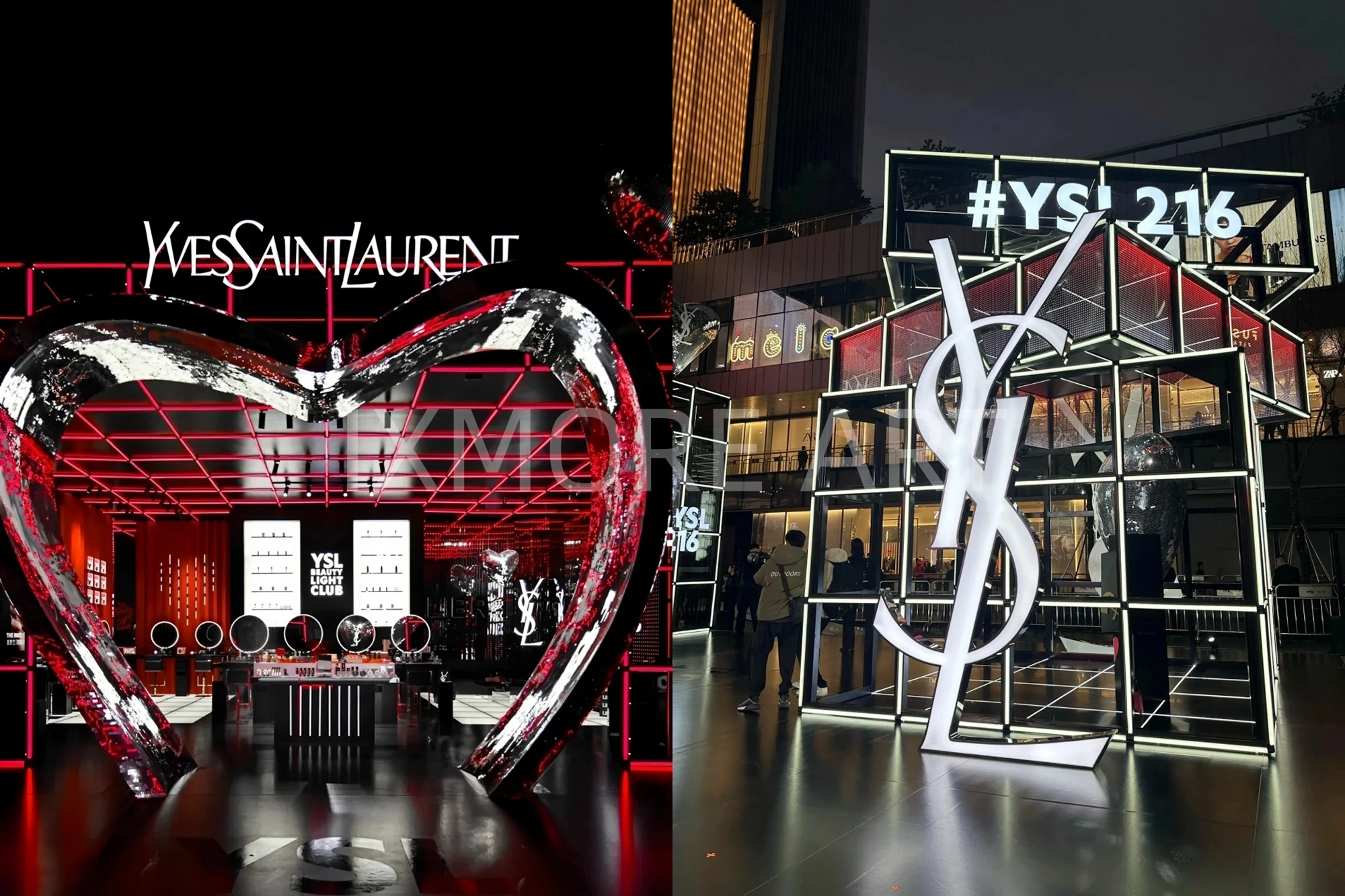 YSL brand event large-scale art installation custom – immersive marketing display prop factory production panoramic view（6）