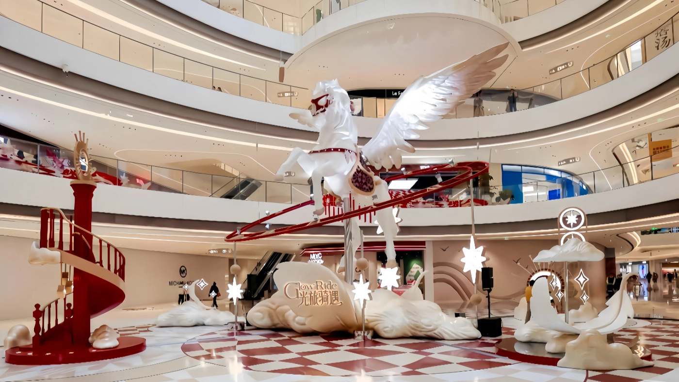 Custom shopping mall installation quote showing design, materials, fabrication, packaging, and shipping cost considerations