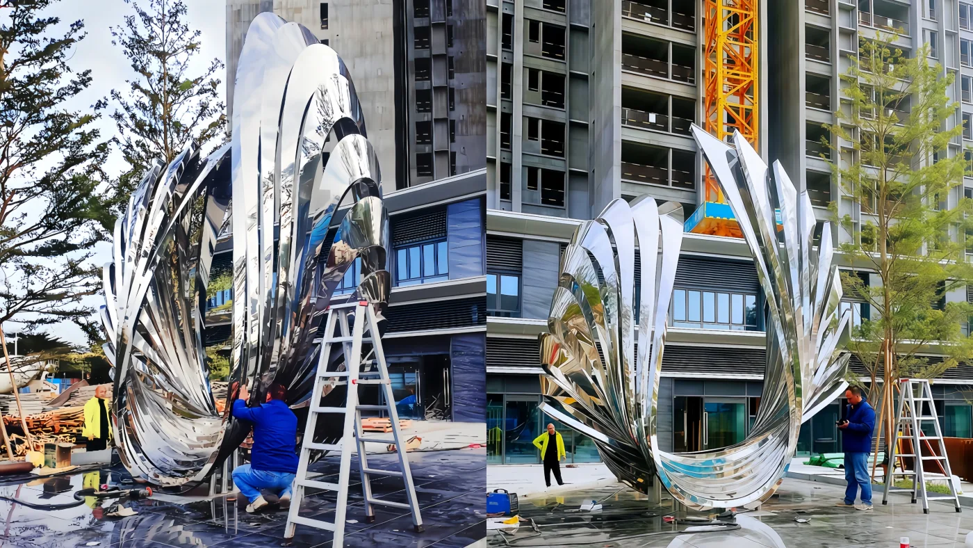 Factory fabrication of a large-scale complex outdoor structure with an internal frame